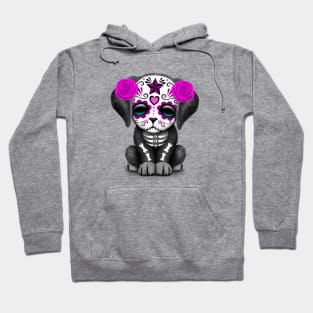 Cute Purple Day of the Dead Puppy Dog Hoodie